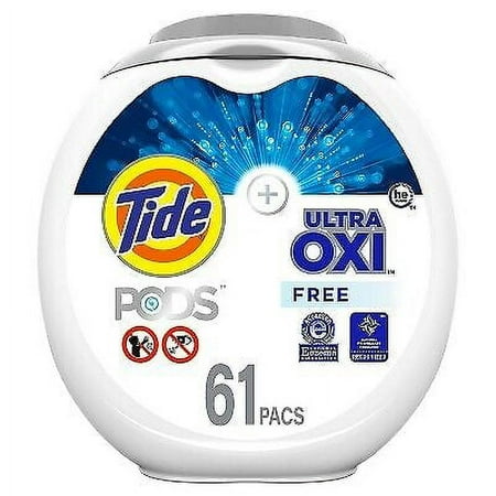 Tide Pods Ultra Oxi Laundry Detergent - Free & Gentle - 1.81kg, 63oz/61Pacs.