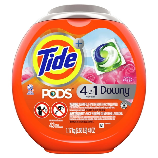 Tide Pods with Downy 4 in 1 Laundry Detergent for Clothes Washing, 43 ...