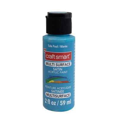 Tide Pool Multi-Surface Premium Satin Acrylic Paint by Craft Smart - Water-Based - Weather-Resistant Paint for Wood - Glass - Fabric - Metal & More - 12 Pack