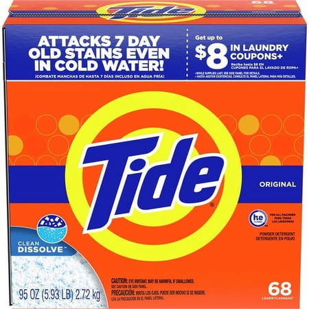 Tide Powder Laundry Detergent - Concentrate Powder - 95 oz (5.94 lb) - Original Scent - 3 / Carton - Orange | Bundle of 10 Cartons