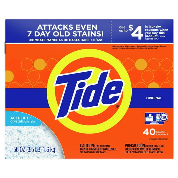 Tide Powder Laundry Detergent, Original Scent, 44 Loads, 56 oz