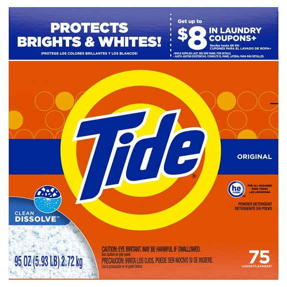 Tide Powder Laundry Detergent, Original Scent, 75 Loads, 95 oz