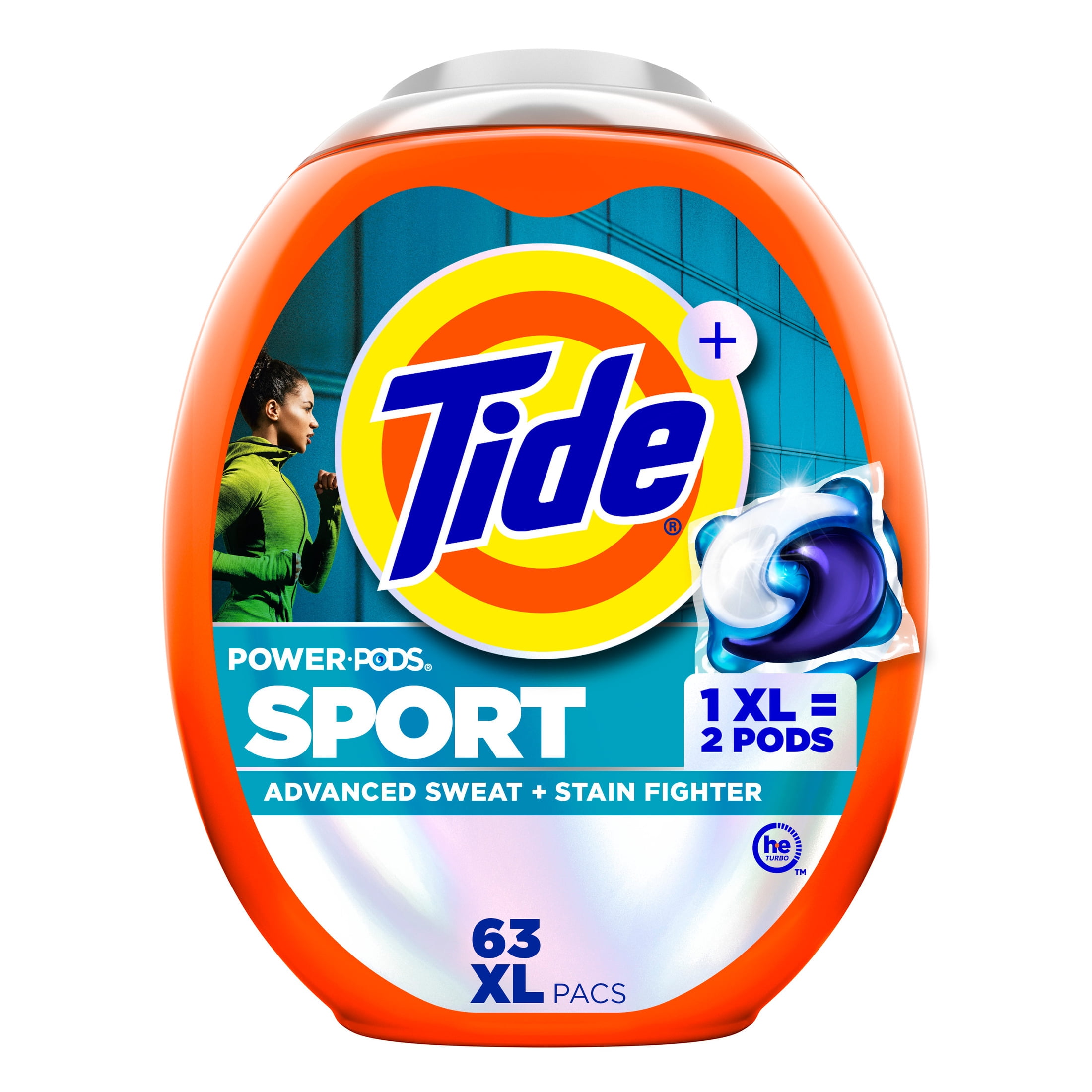 Tide Power Pods Sport Laundry Detergent Pacs, 63 Count