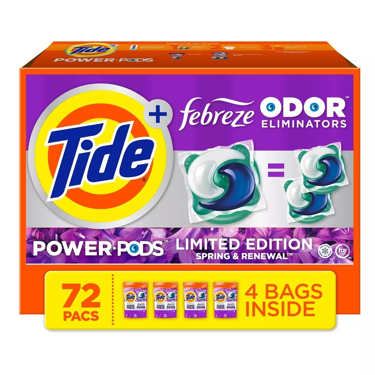 Tide Power PODS Laundry Detergent Pacs + Febreze, Spring & Renewal