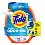 Tide Power PODS Laundry Detergent Soap Pacs with Odor Defense + Oxi, Original Scent, 45 Count