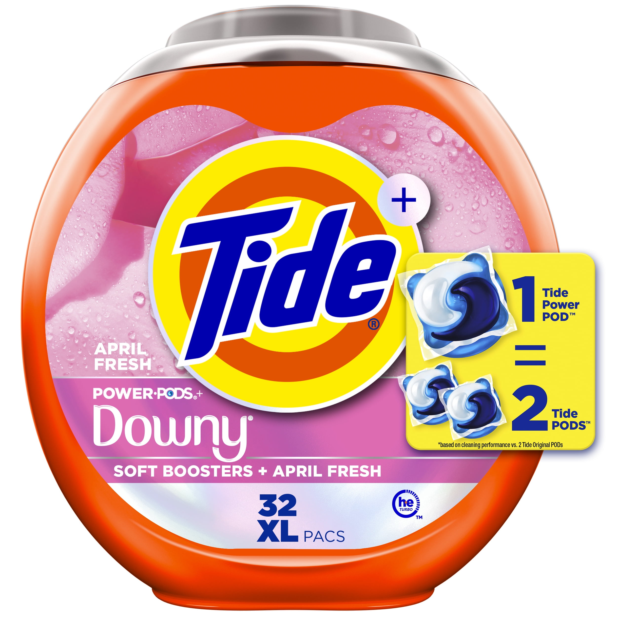 Tide Power PODS with Downy Laundry Detergent Packs, April Fresh Scent, 32 Count Tide Power PODS with Downy Laundry Detergent Packs, April Fresh Scent, 32 Count