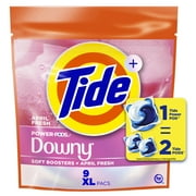 Tide Power PODS with Downy Soft Boosters Laundry Detergent Pacs, April Fresh Scent, 9 Count