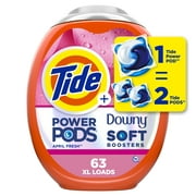 Tide Power PODS with Downy Laundry Detergent Soap Packs, 63 Count