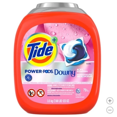 Tide Power PODS with Downy, Liquid Laundry Detergent Pacs, April Fresh, 79-count