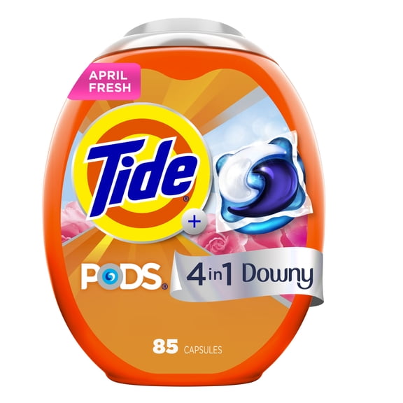 Tide Power PODS with Downy Liquid Laundry Detergent Pacs, April Fresh Scent, 85 Count