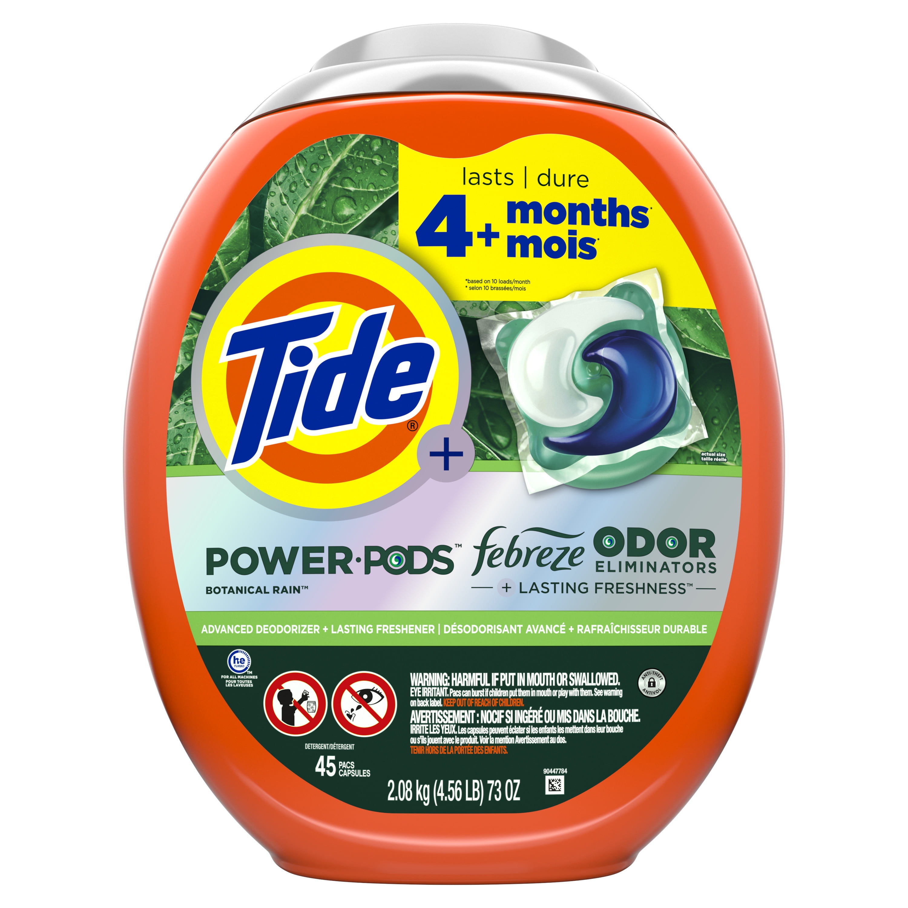 Tide Power Pods Laundry Detergent Soap Packs with Febreze, Botanical