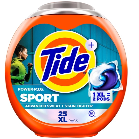 Tide Power Pods Laundry Detergent Soap Packs with Febreze, Sport Odor Defense, 25 Count
