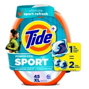 حزم صابون منظف منظفات Tide Power مع Febreze ، Sport Odor Defense ، 45 Ct