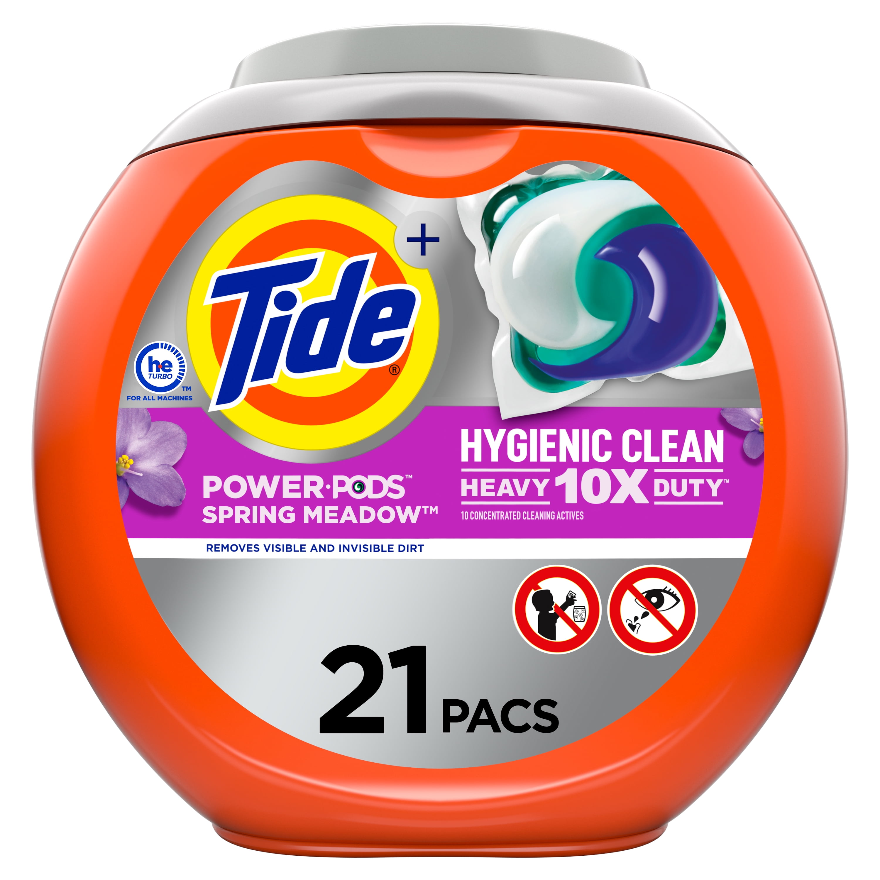 Tide Power Pods Spring Meadow, 21 Ct Laundry Detergent Pacs