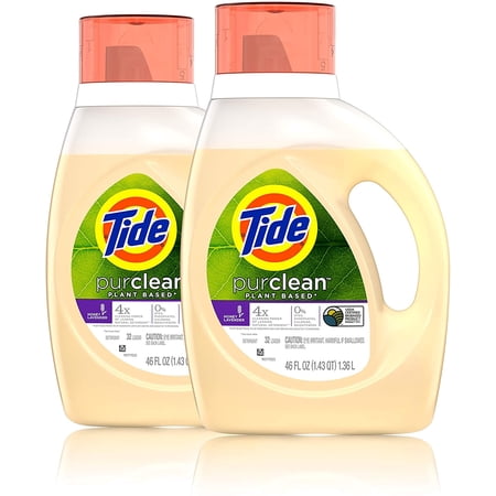 Tide Purclean Liquid Laundry Detergent, Honey Lavender, Pack Of 2, 46 Fl Ounce Each, 2 Count