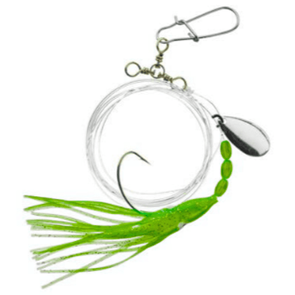Tide Rite Fluke Rig Squid Skirt Spinner Green