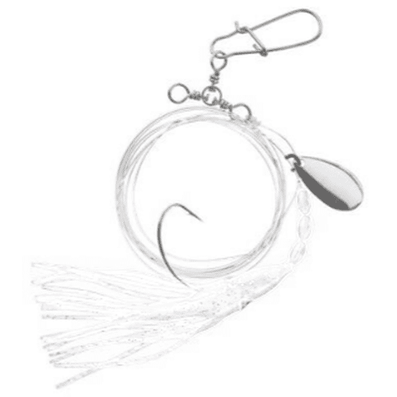 Tide Rite Fluke Rig Squid Skirt Spinner White