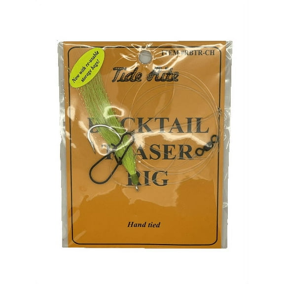 Tide Rite Hand Tied Bucktail Teaser Rig, Chartreuse