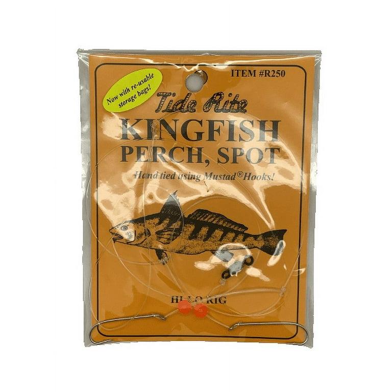 Tide Rite Hand Tied Kingfish Perch, Spot Hi-Lo Rig Mustad Hooks 