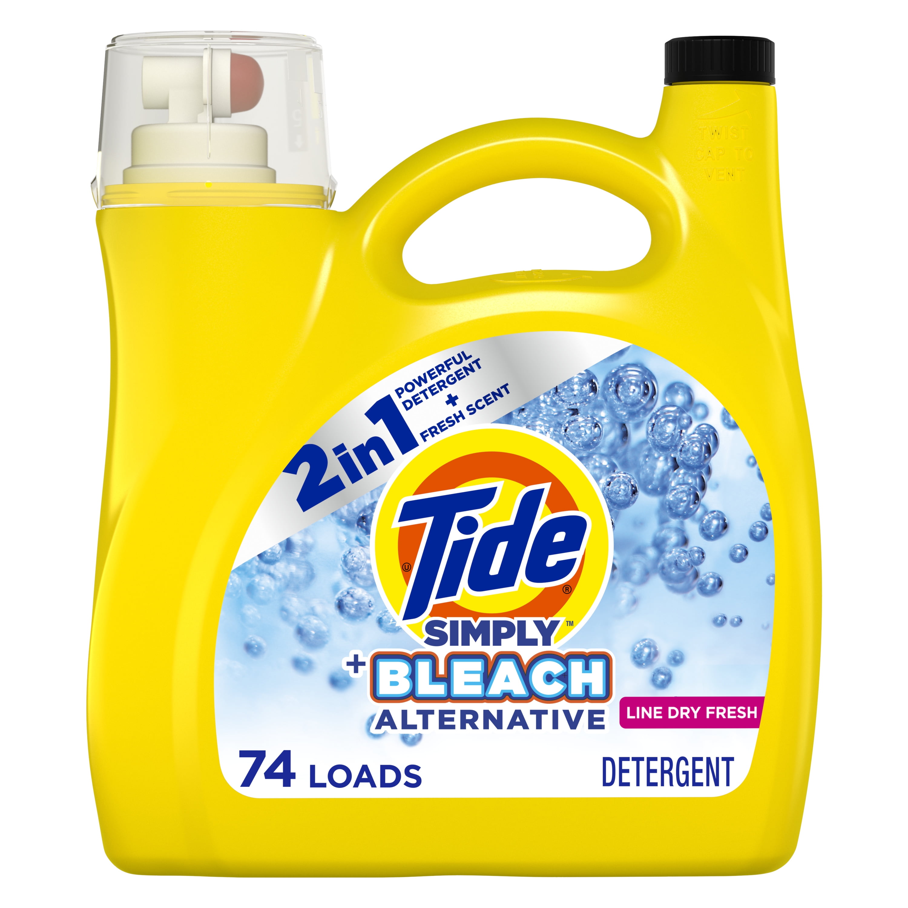 Tide Simply+ Bleach Alternative Liquid Laundry Detergent, Line Dry