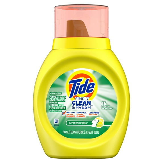 Tide Simply Clean & Fresh HE Liquid Laundry Detergent, Daybreak Fresh Scent, 16 Loads 25 Oz