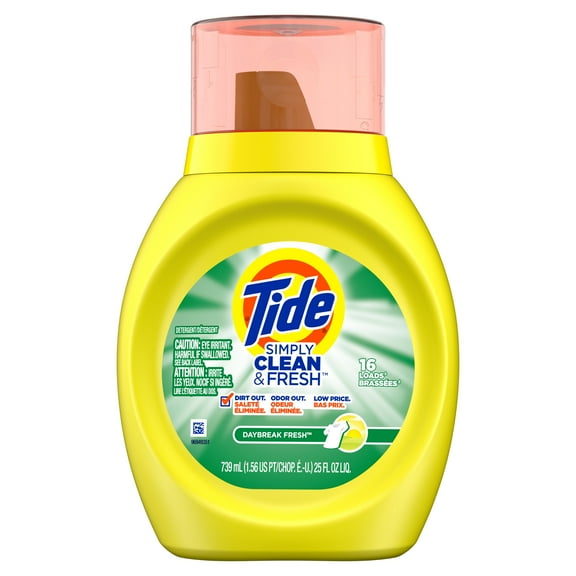 Tide Simply Clean & Fresh HE Liquid Laundry Detergent, Daybreak Fresh Scent, 16 Loads 25 Oz