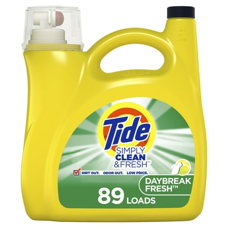 Tide Simply Clean & Fresh Liquid Laundry Detergent, Daybreak Fresh, 89 Loads 138 fl oz