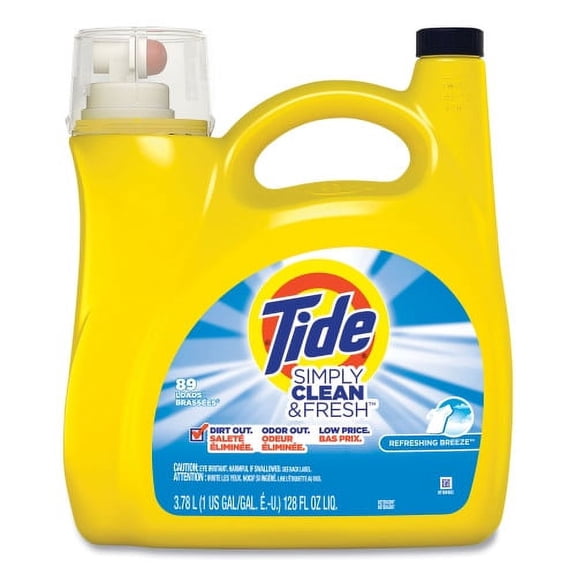 Tide Simply Clean and Fresh Laundry Detergent, Refreshing Breeze, 138 oz Bottle, Each
