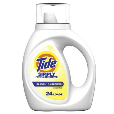 Tide Simply Liquid Laundry Detergent, Free & Sensitive, 32 fl oz, 24 Loads