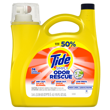 Tide Simply Odor Rescue 74 Loads Liquid Laundry Detergent, 115 fl oz