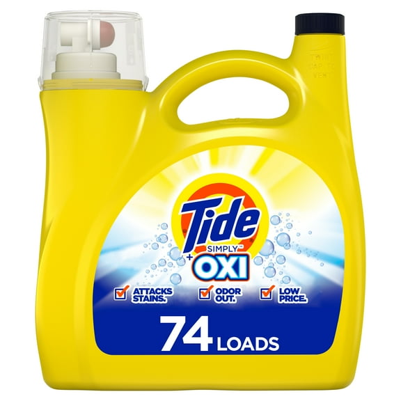Tide Simply Oxi, 74 Loads Liquid Laundry Detergent, 115 fl oz