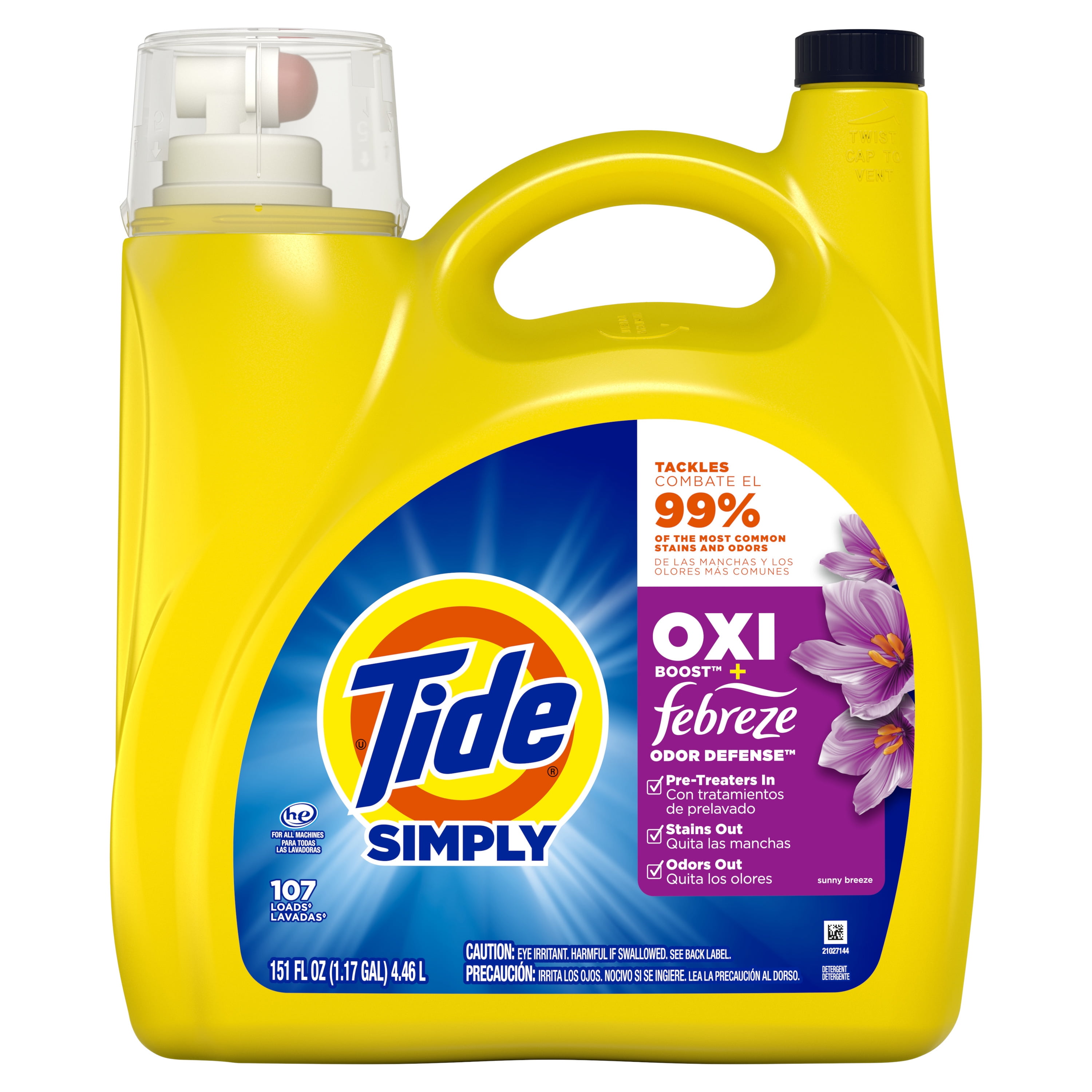 Tide Simply All In One Review Tide Simply Oxi Boost + Febreze Odor Defense, Sunny Breeze, 107 Loads