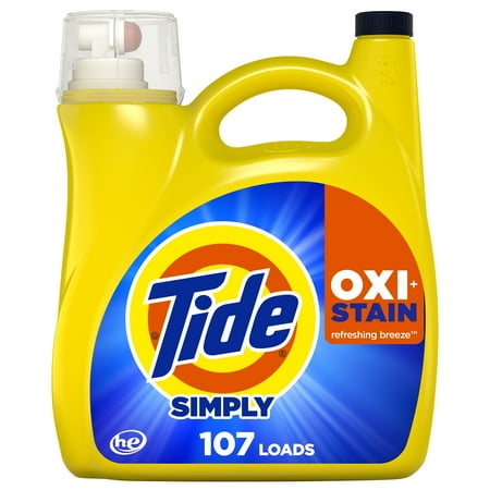 Tide Simply Oxi Boost + Ultra Stain Release, Refreshing Breeze, 107 Loads, 151 fl oz