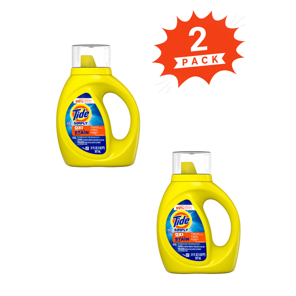 Tide Simply Oxi Boost + Ultra Stain Release Refreshing Breeze (Pack 2) - 44 Loads, 62fl