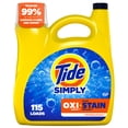 thumbnail image 1 of Tide Simply Laundry Detergent Liquid, Oxi Boost + Ultra Stain Release, Refreshing Breeze Scent, 154 fl oz, 115 Loads, 1 of 15