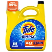 Tide Simply Laundry Detergent Liquid, Oxi Boost + Ultra Stain Release, Refreshing Breeze Scent, 154 fl oz, 115 Loads