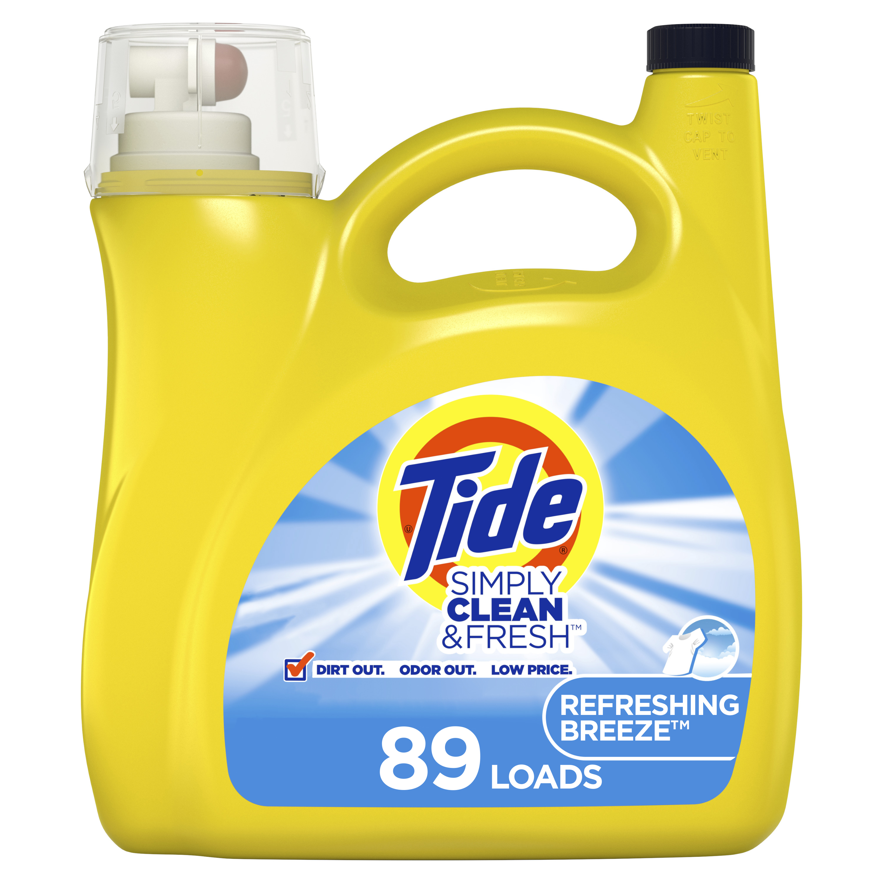 Tide Simply Refreshing Breeze, 89 Loads Liquid Laundry Detergent, 128 fl oz - image 1 of 7