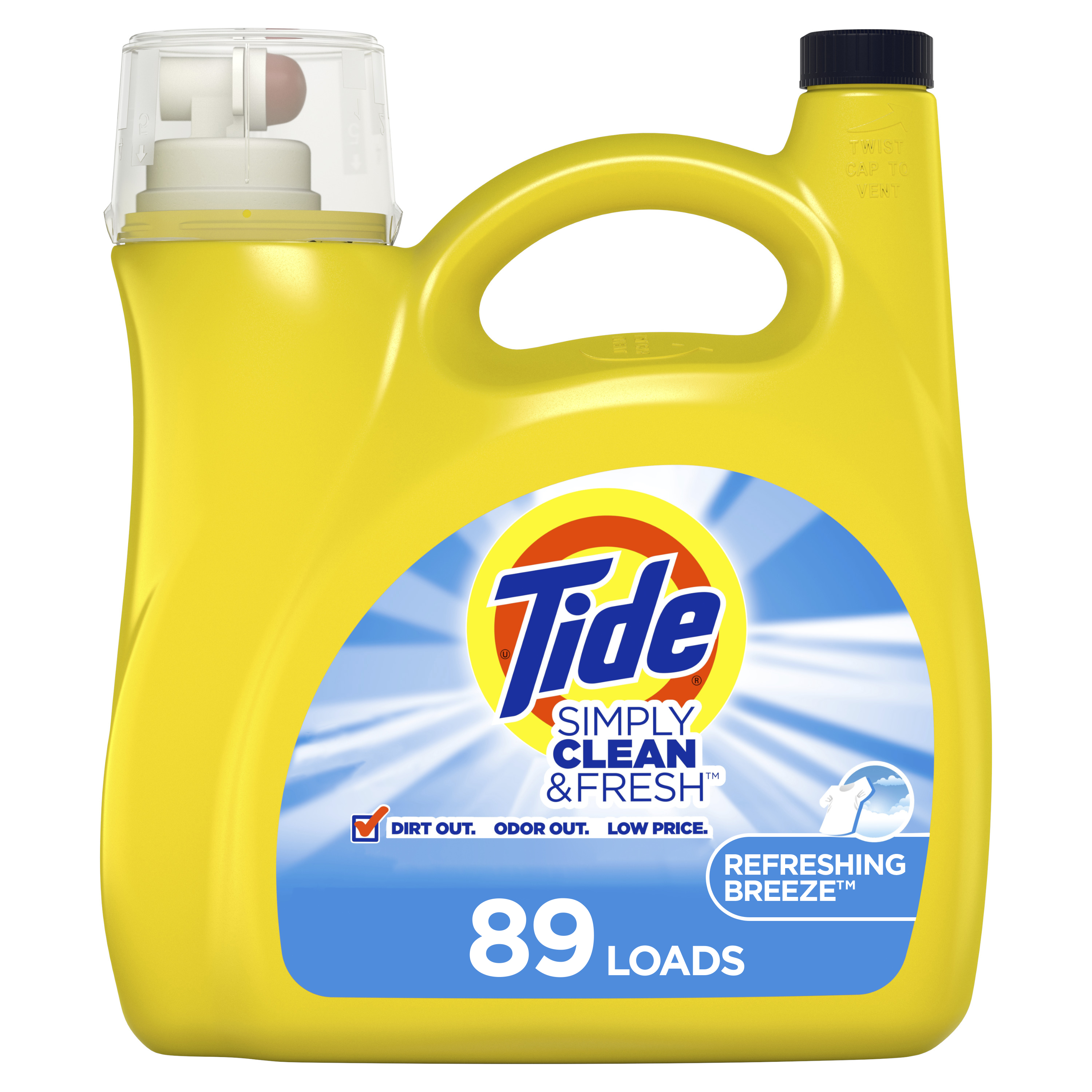 Tide Simply Refreshing Breeze, 89 Loads Liquid Laundry Detergent, 138 fl oz - image 1 of 9