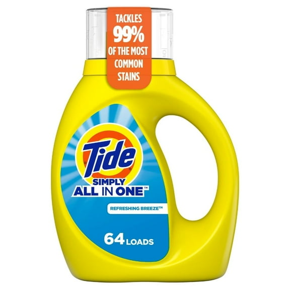 Tide Simply Refreshing Breeze All-In-One Liquid Laundry Detergent (Pack 1) - 64 Loads, 84fl