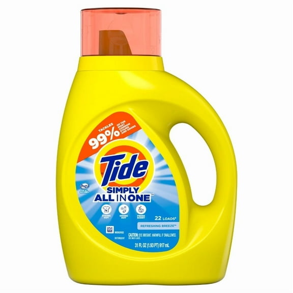 Tide Simply Refreshing Breeze Liquid Laundry Detergent (Pack 1) - 22 Loads, 31fl