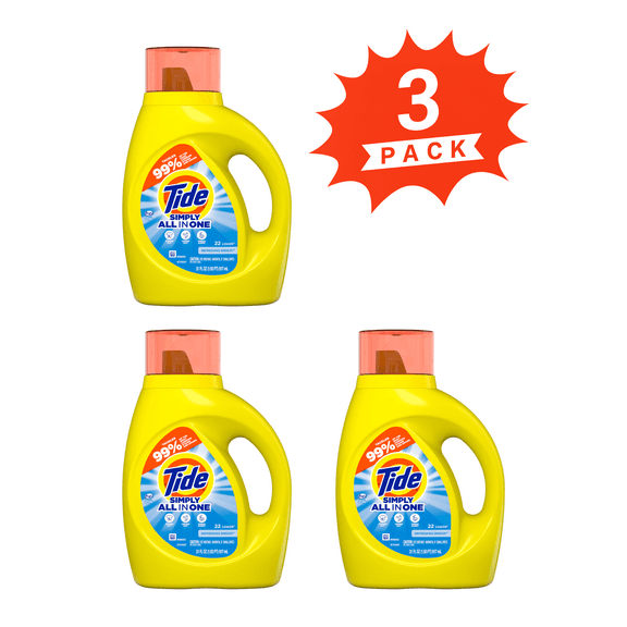 Tide Simply Refreshing Breeze Liquid Laundry Detergent (Pack 3) - 66 Loads, 93fl