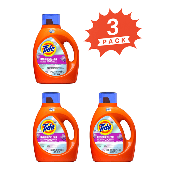 Tide Spring Meadow Liquid Laundry Detergent (Pack 3) - 132 Loads, 207fl
