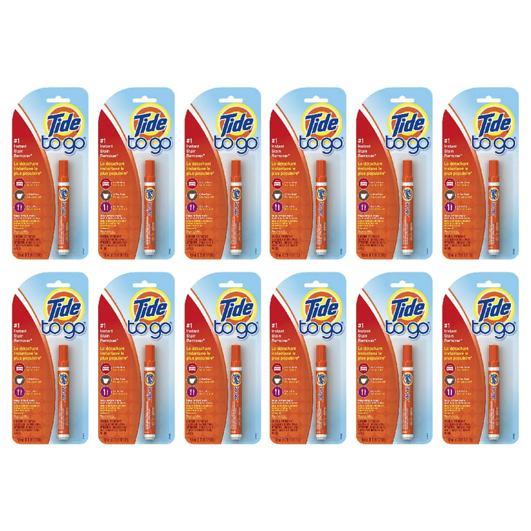 Tide to Go Instant Stain Remover Pen Liquid No Bleach Clean Laundry 10ml, 12-Pack, Size: 10 ml