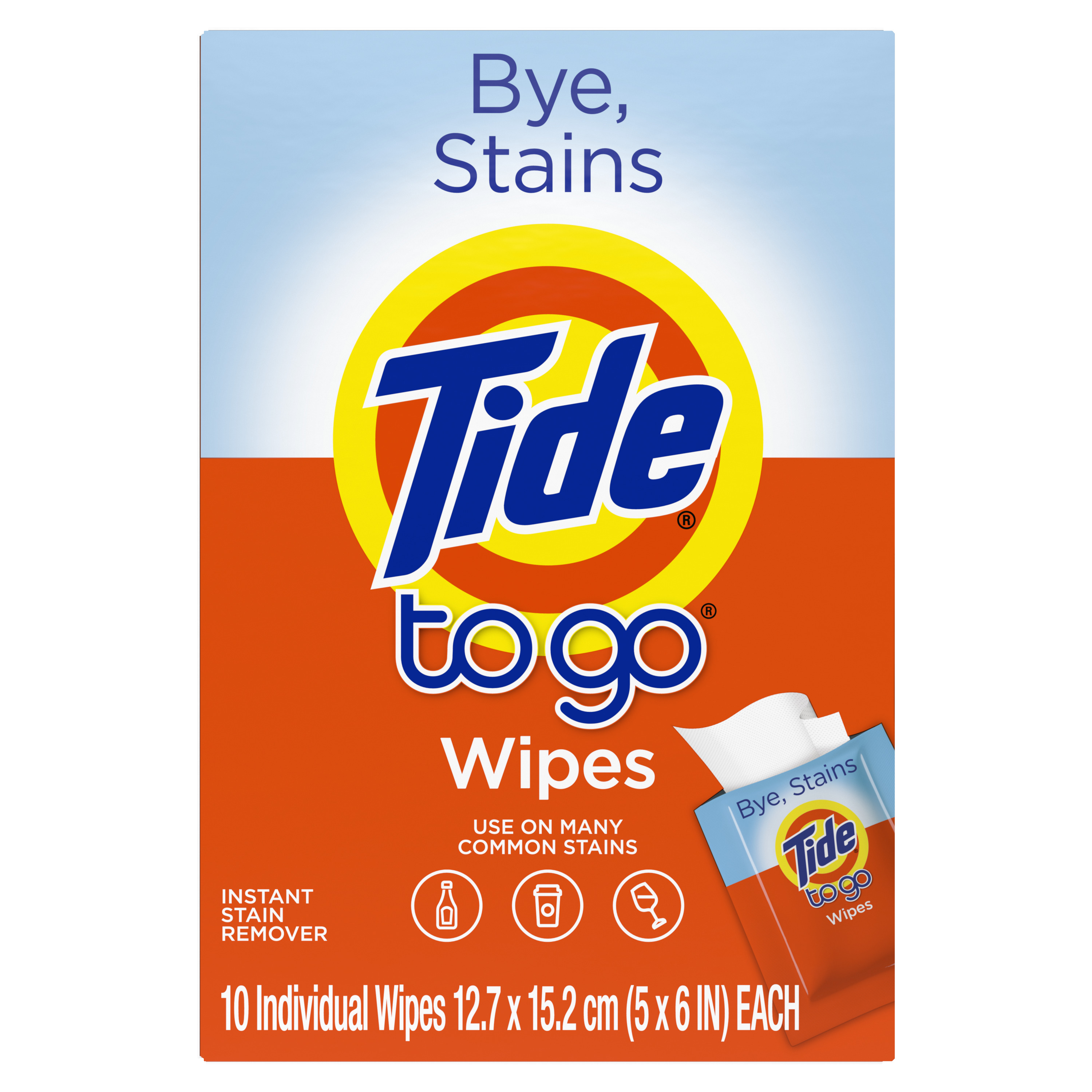 Tide To Go Instant Stain Removing Wipes, 10 Count Wipes - image 1 of 7