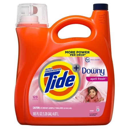 Tide Downy April Fresh Ultra Concentrated Liquid Laundry Detergent 165 fluid ounces.