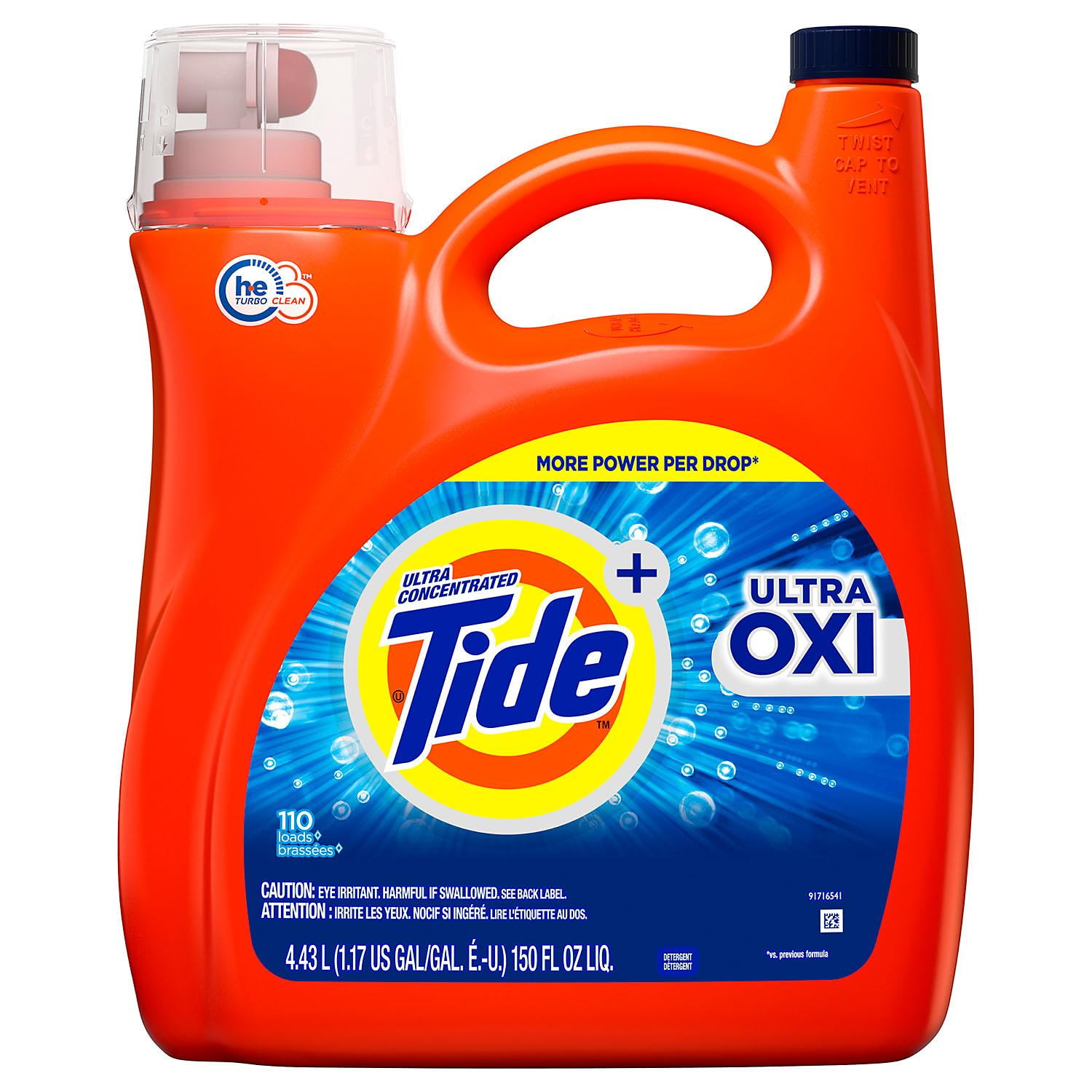 Tide Ultra OXI High Efficiency Liquid Laundry Detergent, 110 Loads, 150