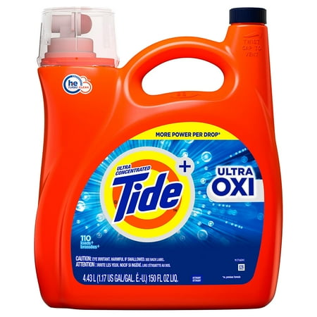 Tide Ultra OXI High Efficiency Liquid Laundry Detergent, 110 Loads, 150 Ounce