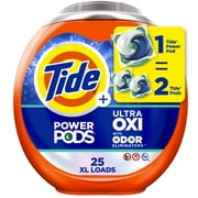 Tide Ultra OXI Power PODS with Odor Eliminators Laundry Detergent Pacs, 25 Count