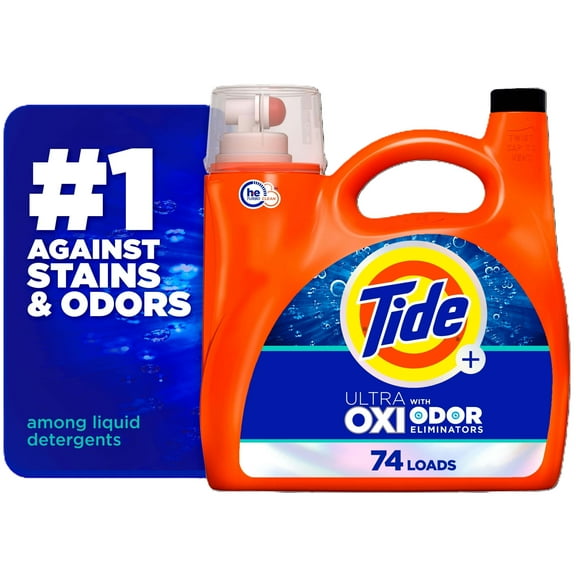 Tide Ultra OXI with Odor Eliminators Liquid Laundry Detergent, 74 Loads, 105 fl oz