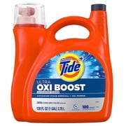 Tide Ultra Oxi Boost Liquid Laundry Detergent, 100 Loads, 128 Fluid Ounce